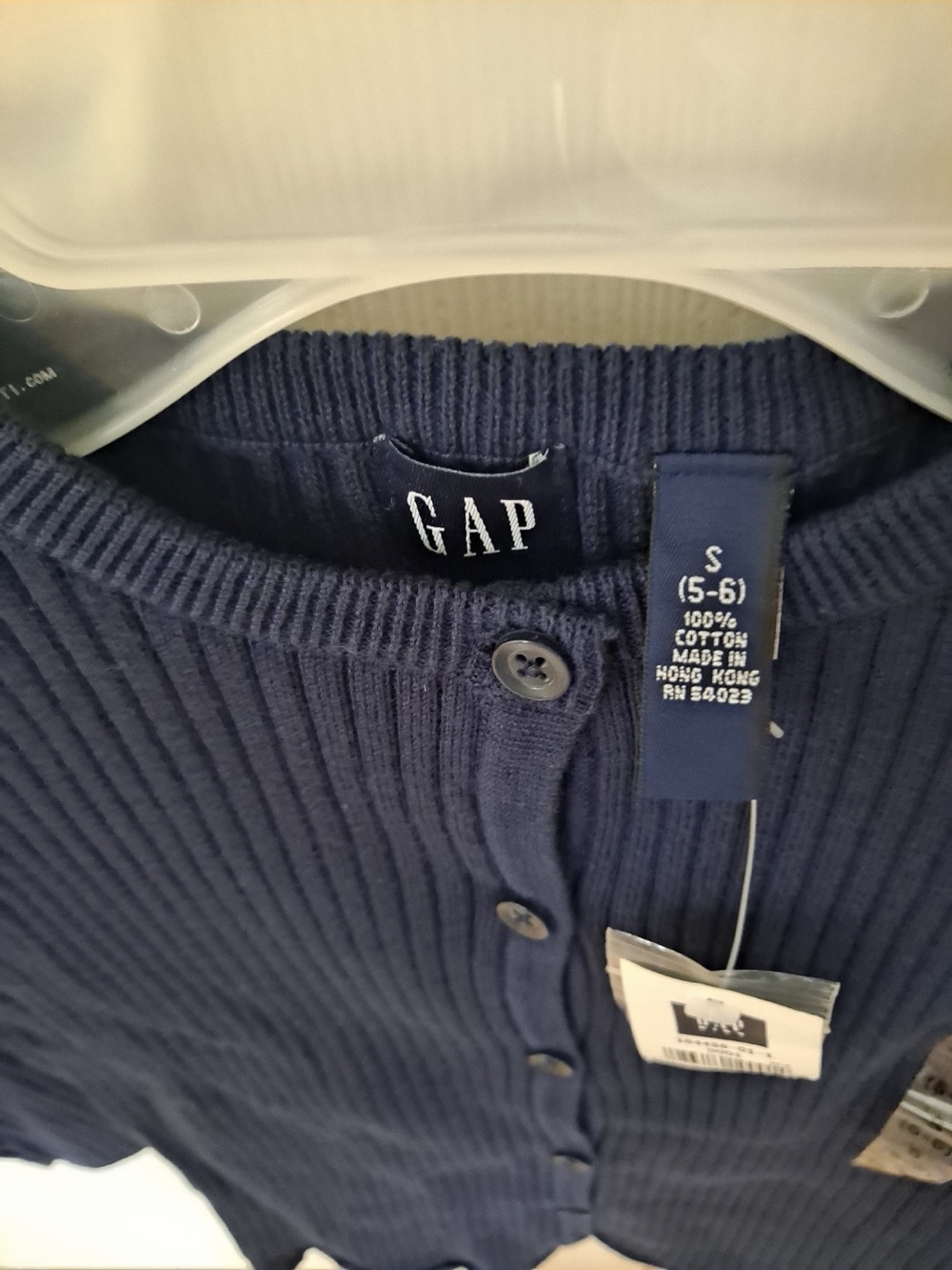 GAP Navy Ribbed Button-Front Cardigan - Picture 2 of 2